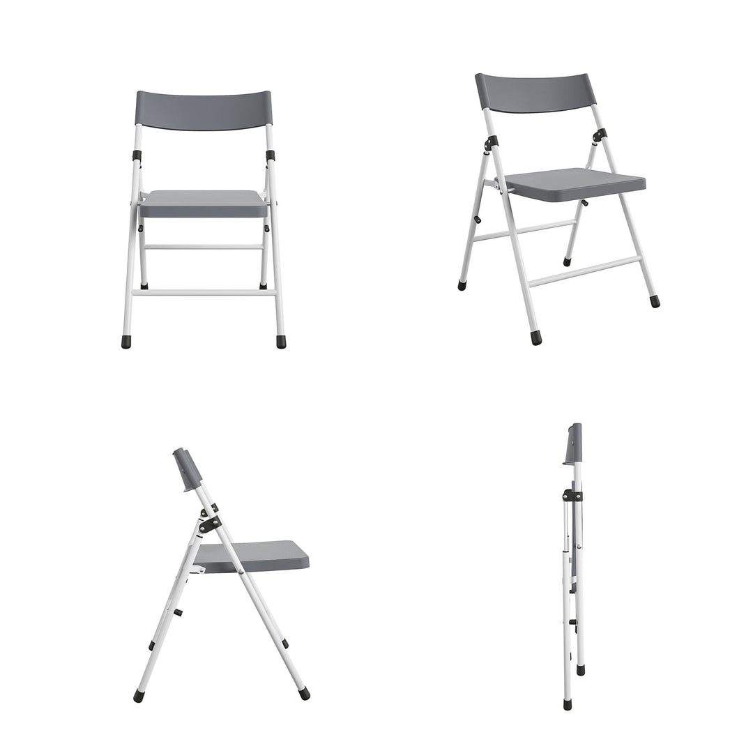 steel folding chairs with table - Cool Gray