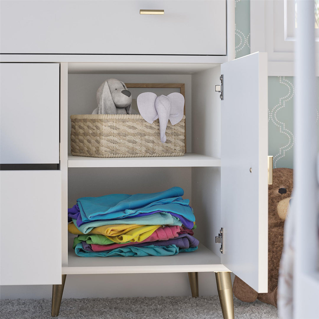 Asymmetrical Design Convertible Dresser -  White
