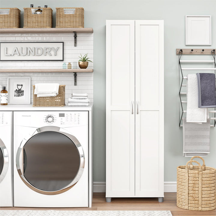 24" tall utility cabinet - White
