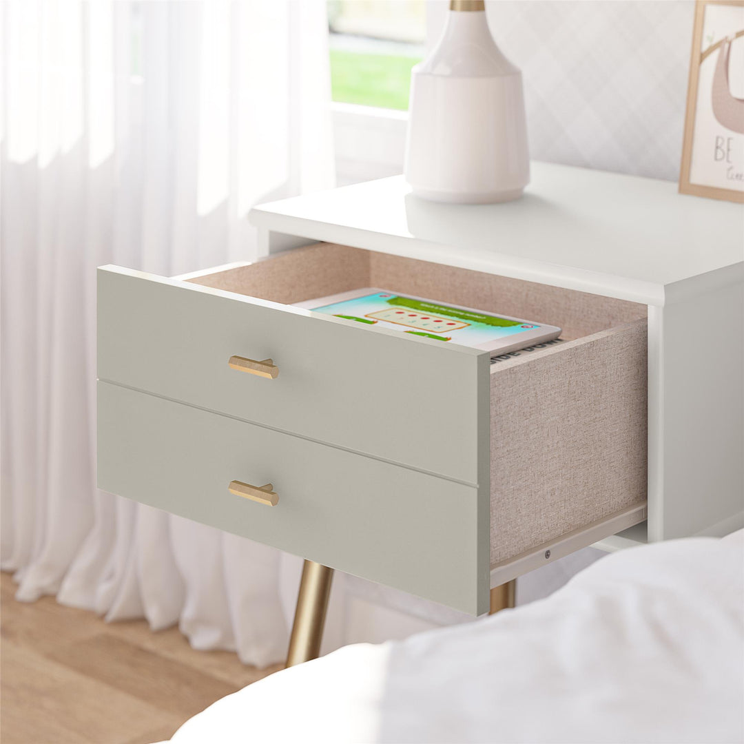 1 Drawer Nightstand for Home -  White / Grey