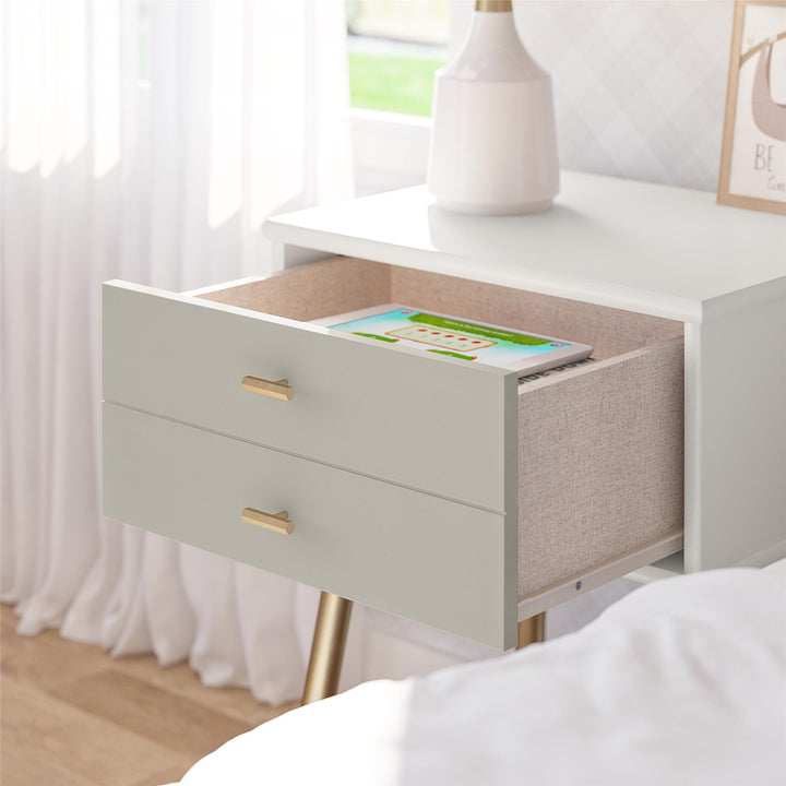1 Drawer Nightstand for Home -  White / Grey