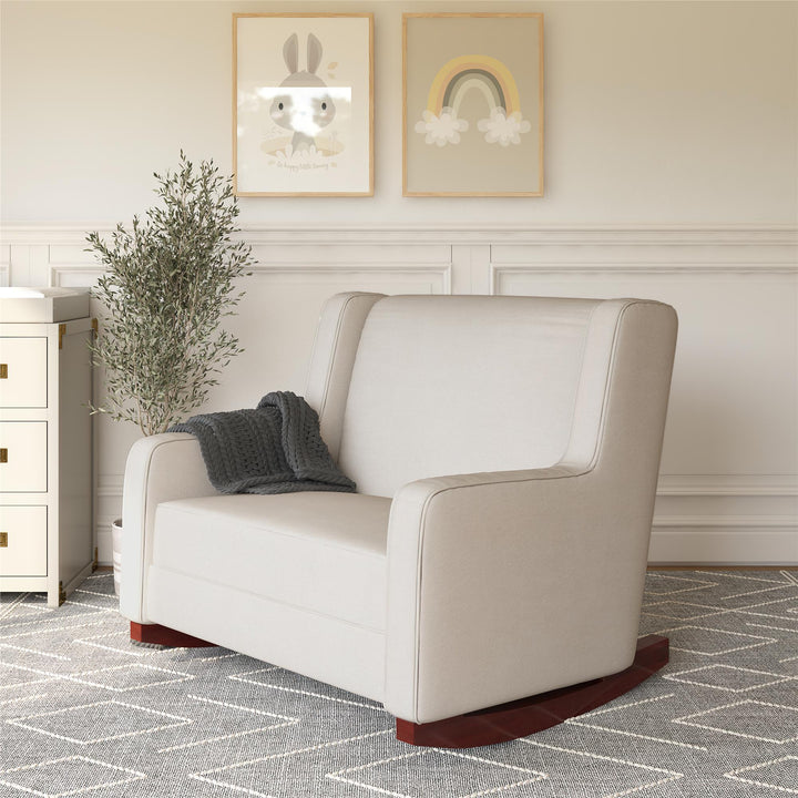 Extra Wide Hadley Double Rocker Chair -  Beige