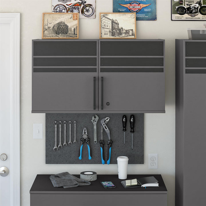 2 Door Garage Wall Cabinet -  Graphite