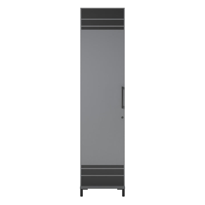 Shelby Tall 1 Door Garage Cabinet, Graphite  -  Graphite