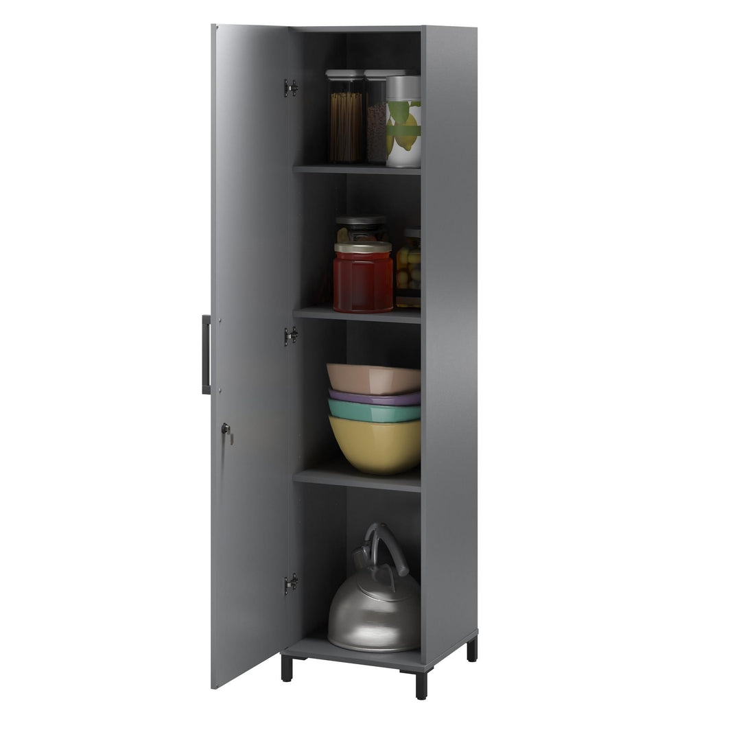 Stylish Shelby Tall 1 Door Cabinet -  Graphite