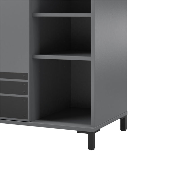 Shelby Tall Garage Cabinet with 1 Door & Hanging Rod - Graphite