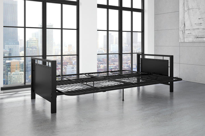 Stylish Henley metal futon frame -  Black