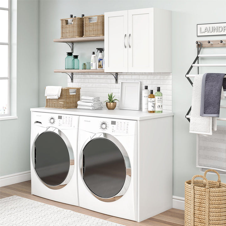 24-inch wall mount cabinet with doors - White