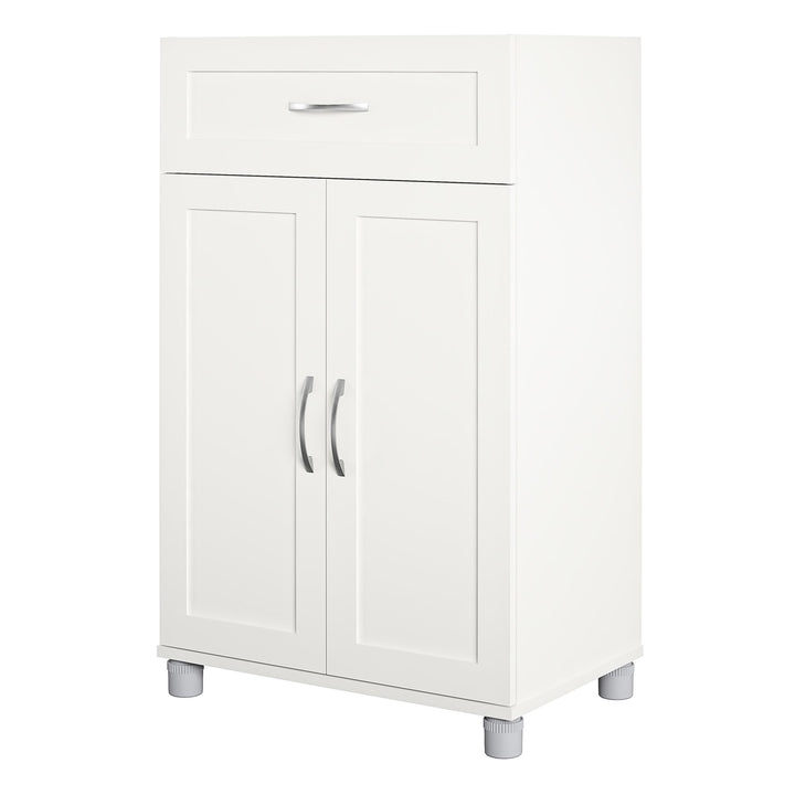 2 door storage cabinet with drawer - White