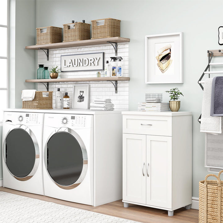 Basin Framed 2 Door/1 Drawer Base Cabinet - White