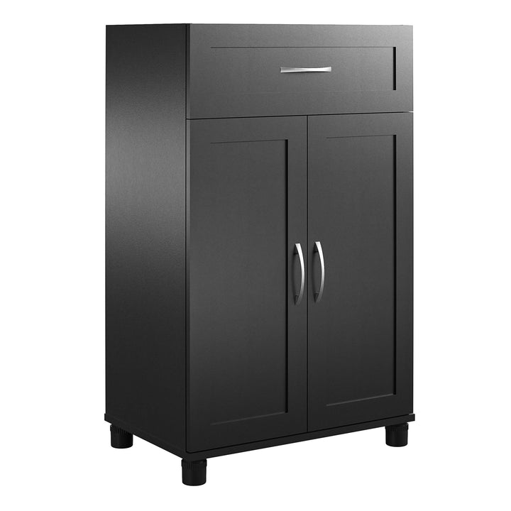 2 door pantry cabinet with drawer - Black