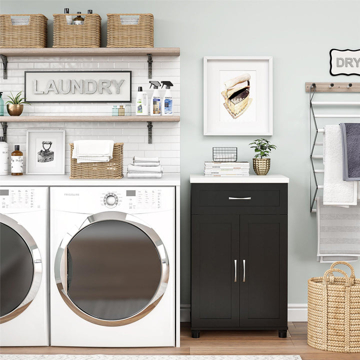 Basin Framed 2 Door/1 Drawer Base Cabinet - Black