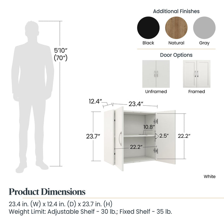 24 inch 2 door wall cabinet - Natural