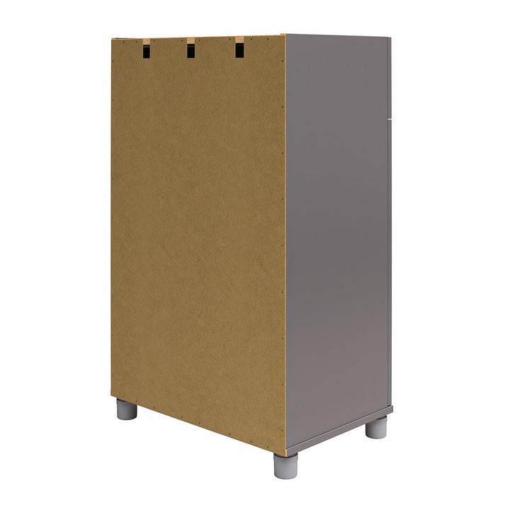 Modern 2 Door 1 Drawer Storage Cabinet -  Graphite Grey