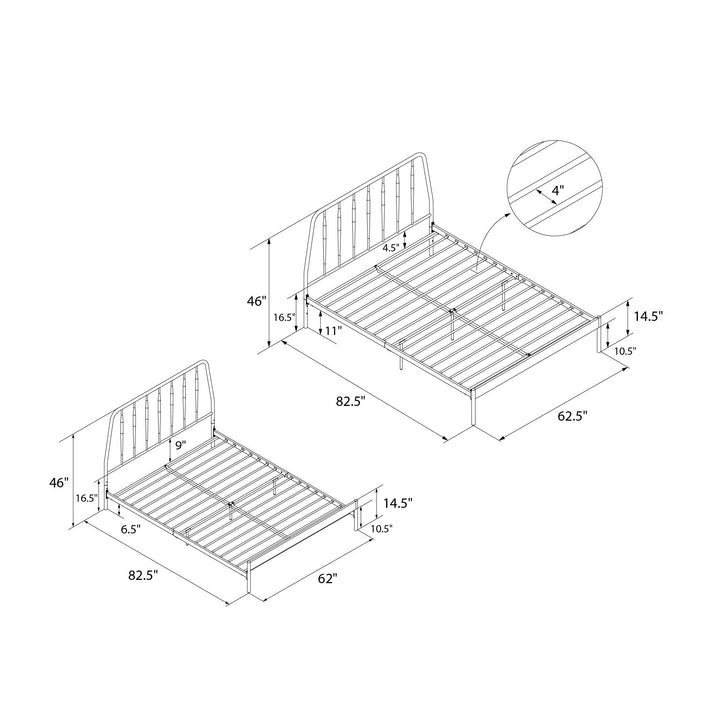 Anastasia Metal Bed - Black - Queen