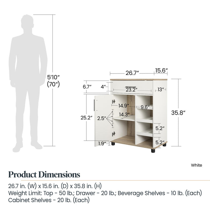 Whitmore multifunctional cabinet -  White