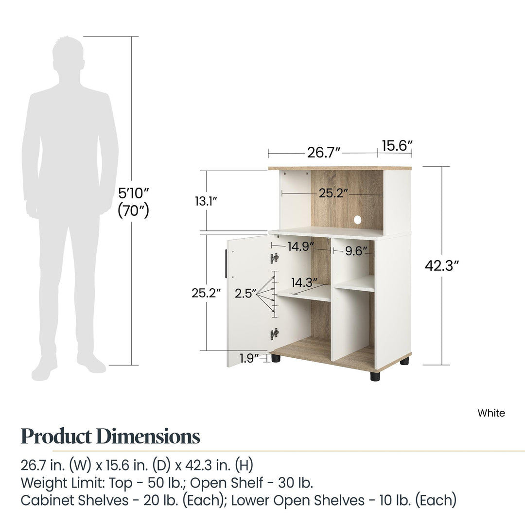 Whitmore Multipurpose Stand with 5 Shelves -  White