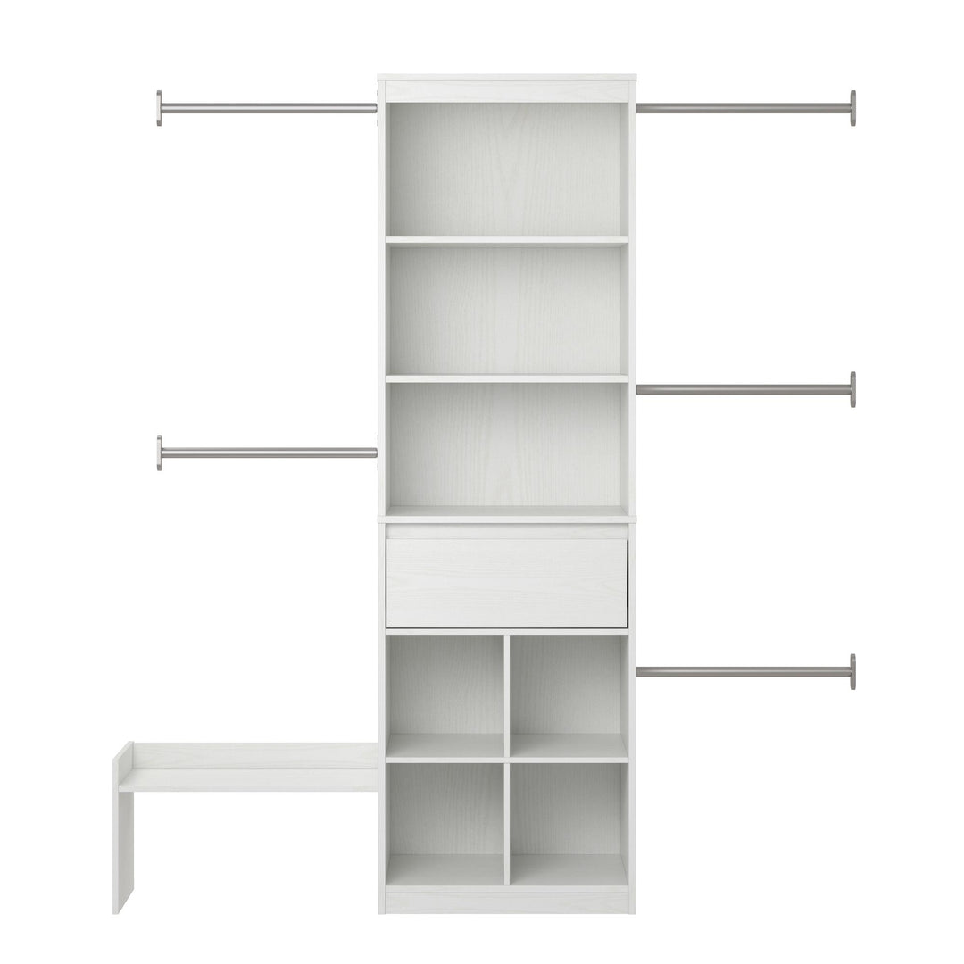 Grow with Me Adjustable Closet Organizer System with Adjustable Poles - White