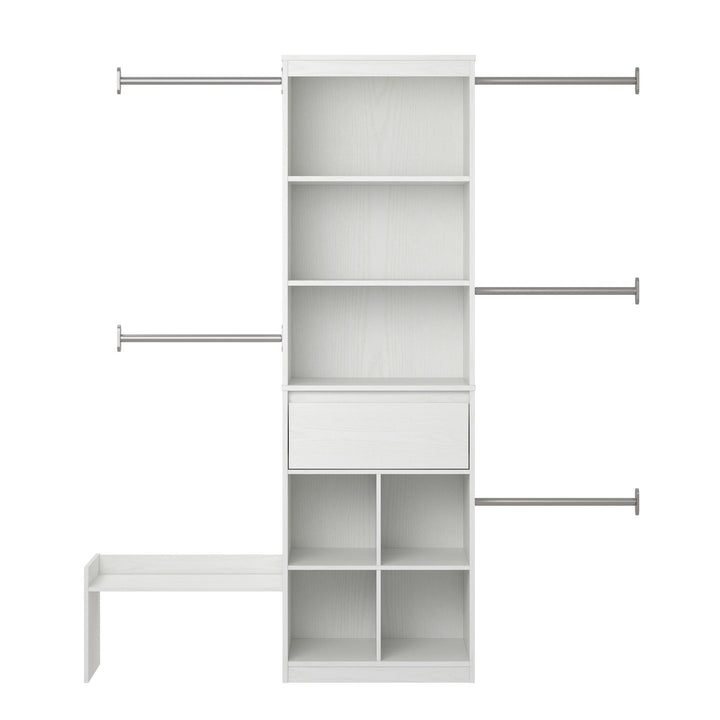 Grow with Me Adjustable Closet Organizer System with Adjustable Poles - White