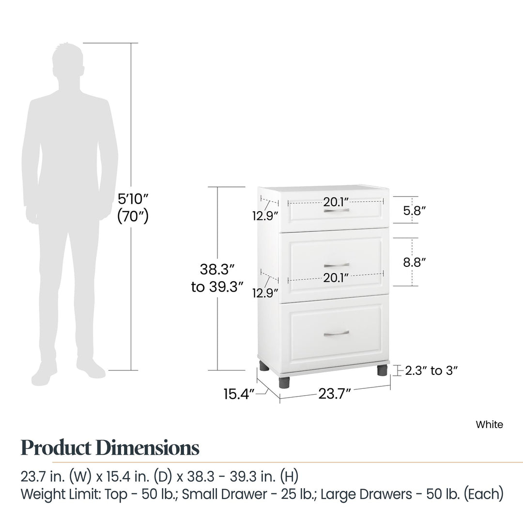 Organize in style with Kendall 3 drawer cabinet -  White