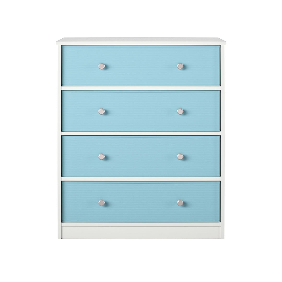 Mya Park Tall Dresser with 4 Fabric Bins -  Light Blue