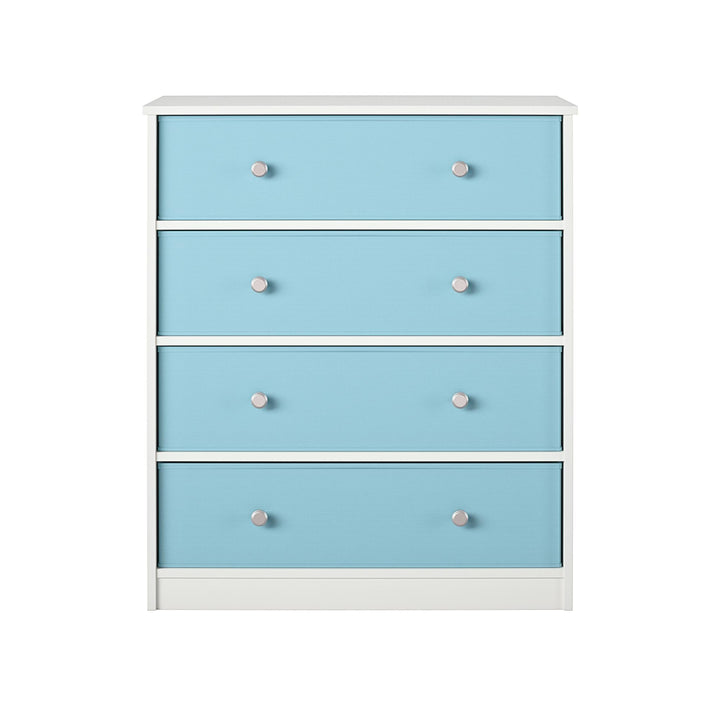 Mya Park Tall Dresser with 4 Fabric Bins -  Light Blue