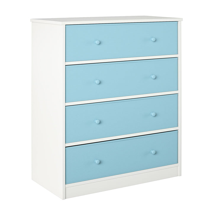Functional Tall Dresser with Fabric Bins -  Light Blue