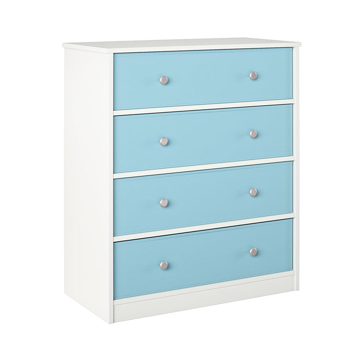 Functional Tall Dresser with Fabric Bins -  Light Blue