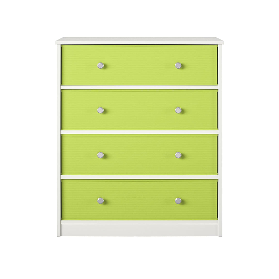 Stylish Tall Dresser with Fabric Bins -  Apple Green
