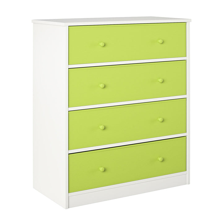 Tall Dresser with Fabric Bins for Clothes Storage -  Apple Green