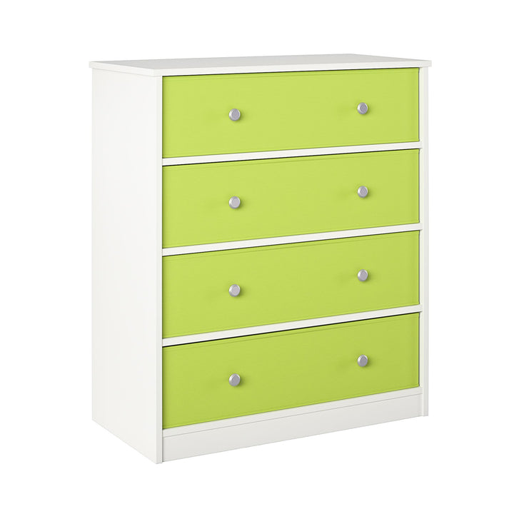 Tall Dresser with Fabric Bins for Clothes Storage -  Apple Green