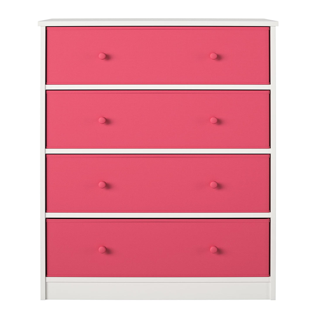 Tall Dresser with Fabric Bins for Small Spaces -  Pink