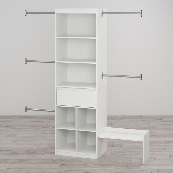 Grow with me system for organized closet -  White