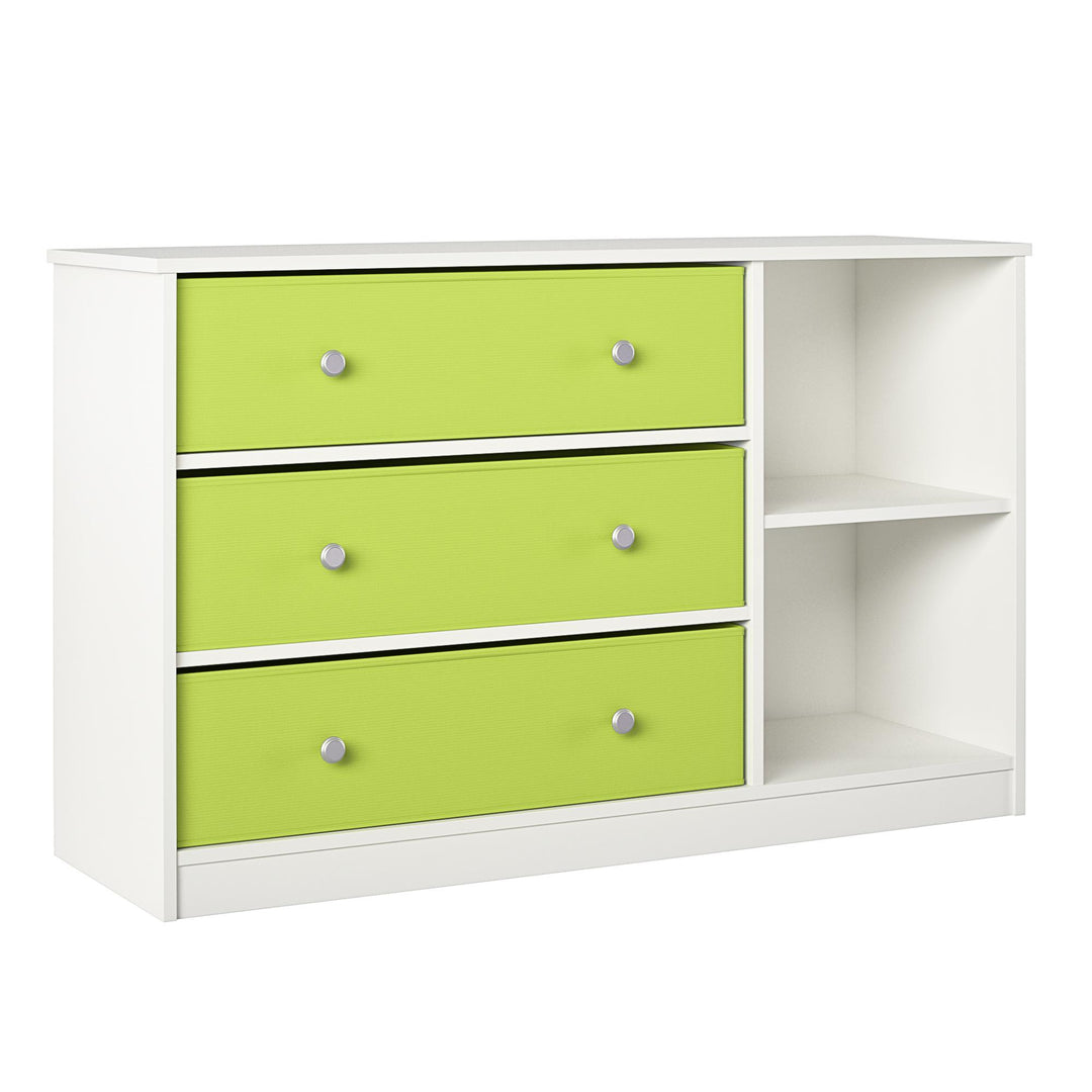 Mya Park Wide Dresser: Storage with 3 Fabric Bins – RealRooms