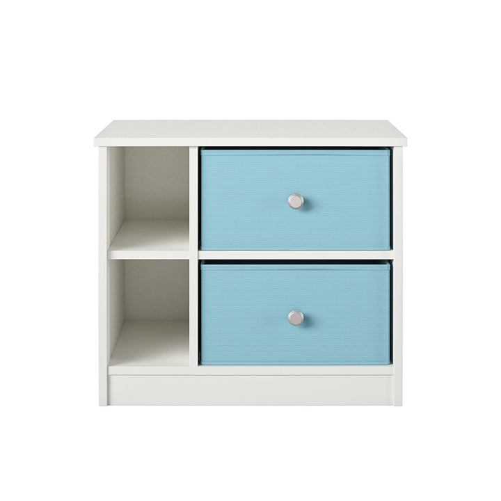 Mya Park Nightstand with 2 Fabric Bins -  Light Blue