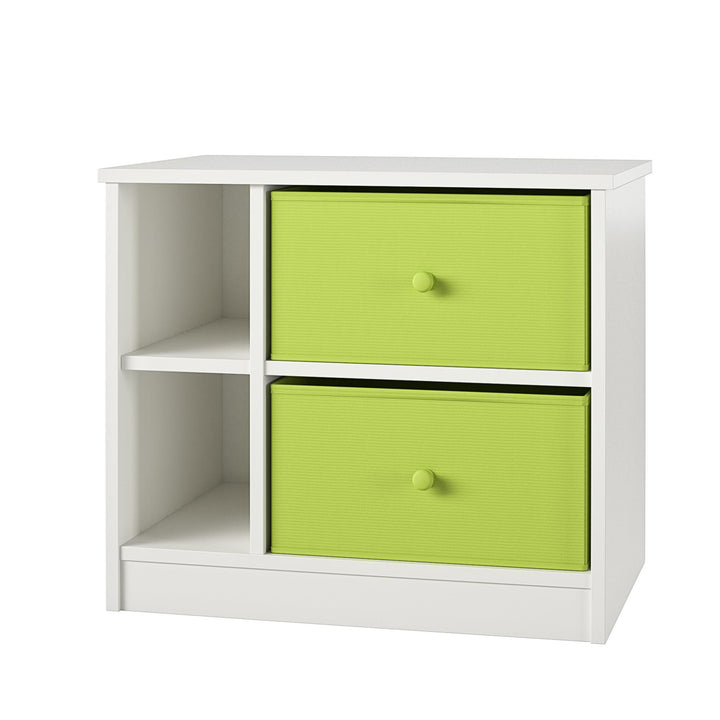 Nightstand with Fabric Bins for Small Spaces -  Apple Green