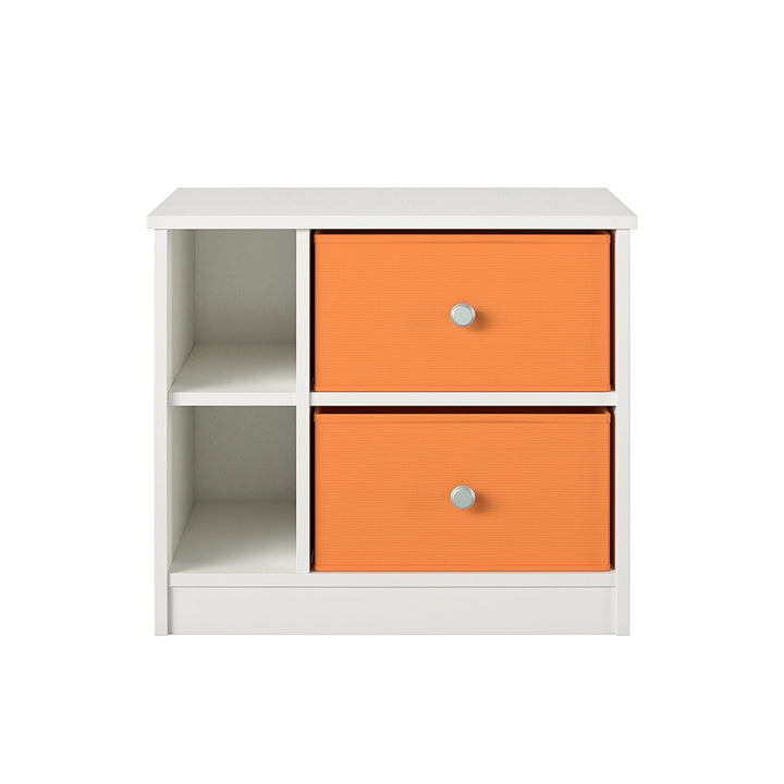 Nightstand with 2 Fabric Bins for Storage -  Apple Green