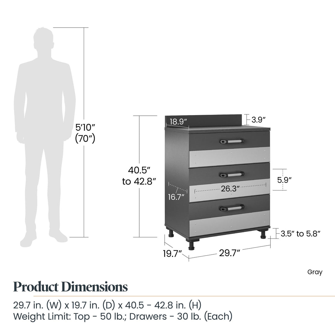 3 Drawer Cabinet for Storage -  Dark Gray