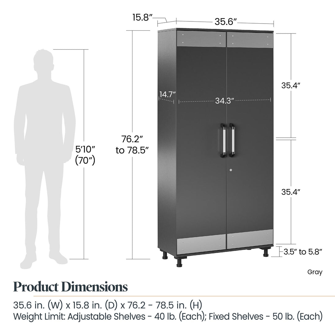 Boss Tall Storage Cabinet - Dark Gray