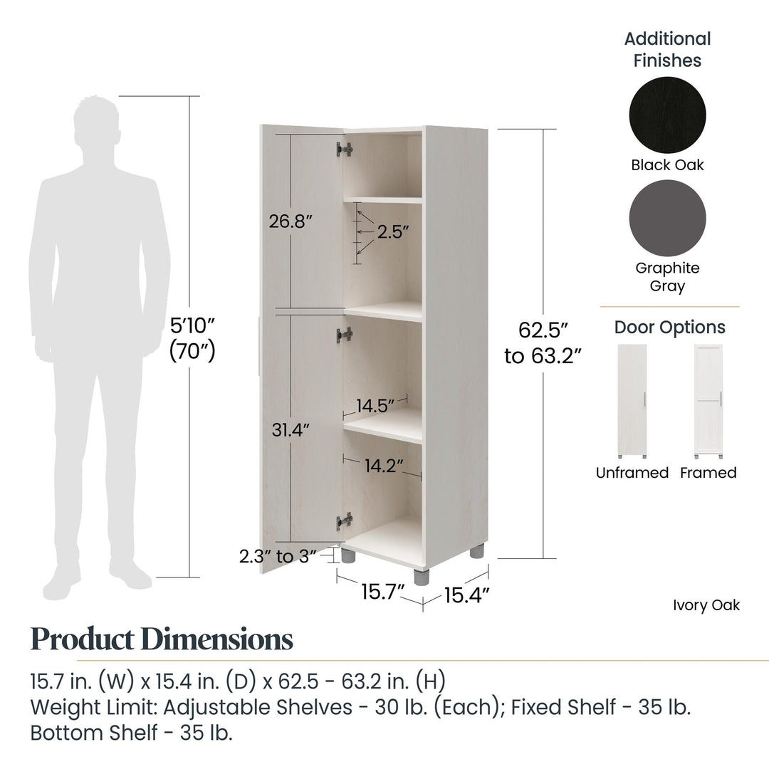 Tall Cabinet with Elegant Design -  Graphite Grey