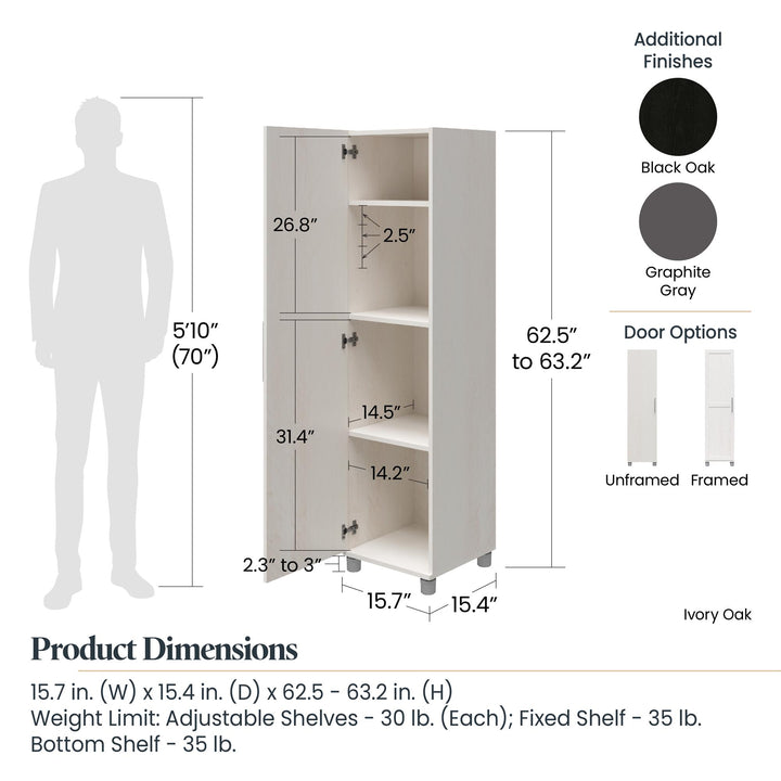 Tall Cabinet with Elegant Design -  Graphite Grey