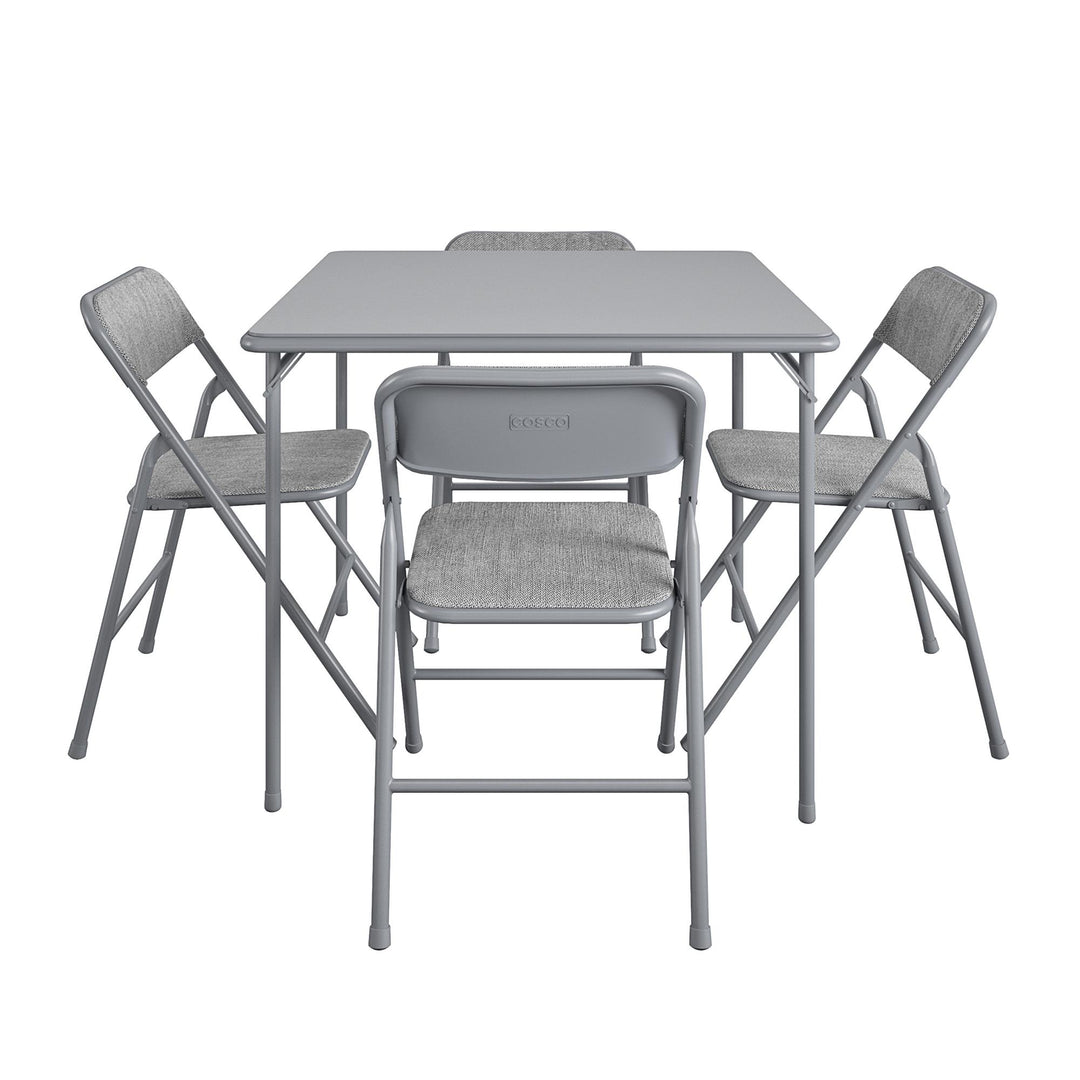folding card table and chair set - Gray - 5 Piece