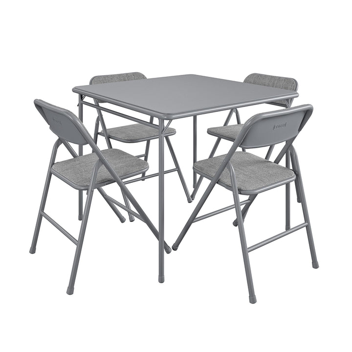 folding chair and table set - Gray - 5 Piece
