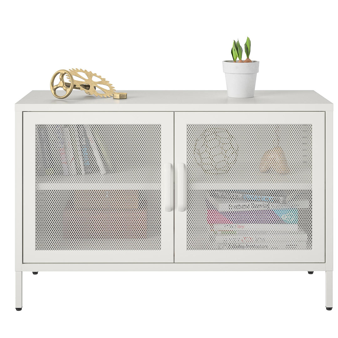 2 door wide metal locker - White
