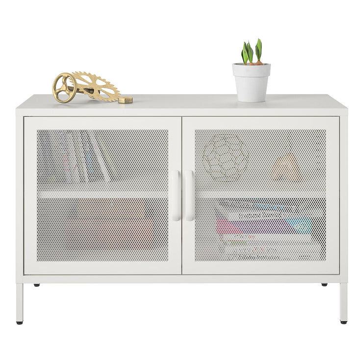 2 door wide metal locker - White
