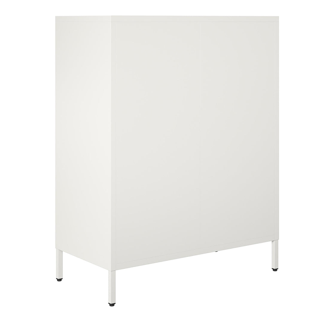Shadwick 2 Door Metal Locker Accent Storage Cabinet-Mesh Metal Doors - White