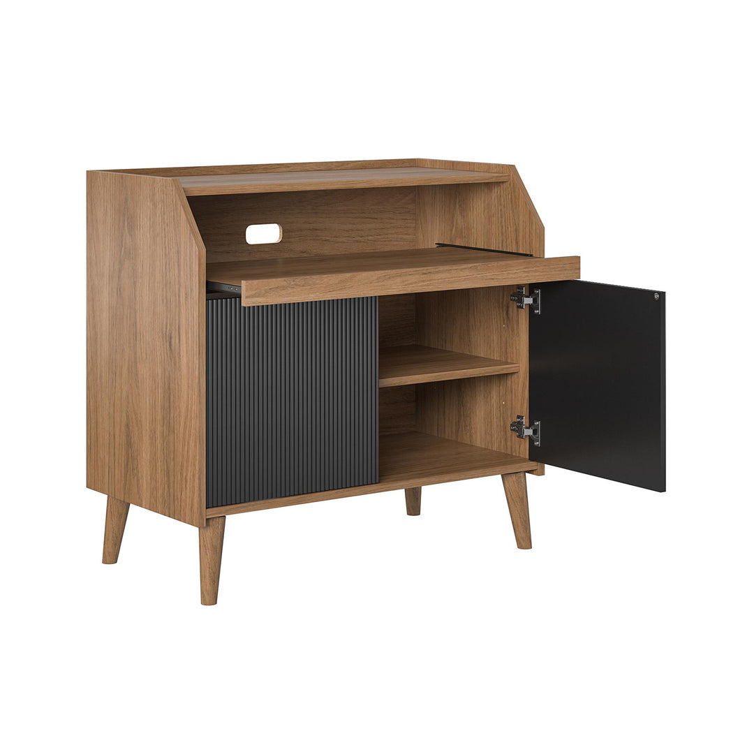 Multifunctional record stand with dividers -  Walnut