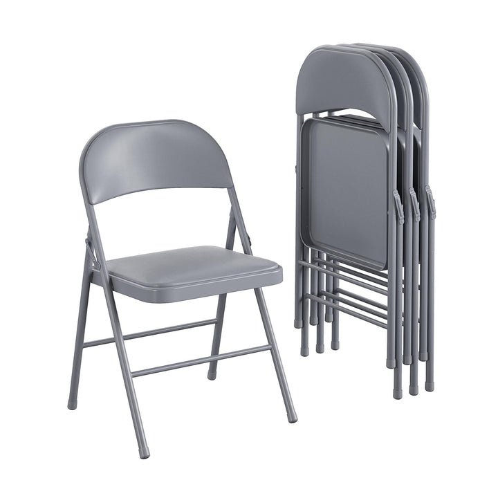 Premium Metal Folding Chair Set -  Antique Linen 