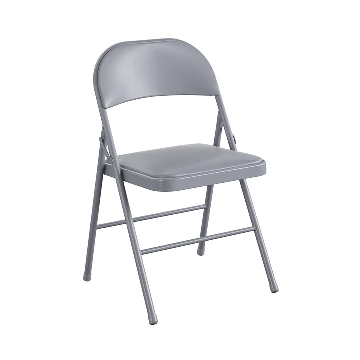 Premium Vinyl Padded Metal Folding Chair -  Cool Gray 