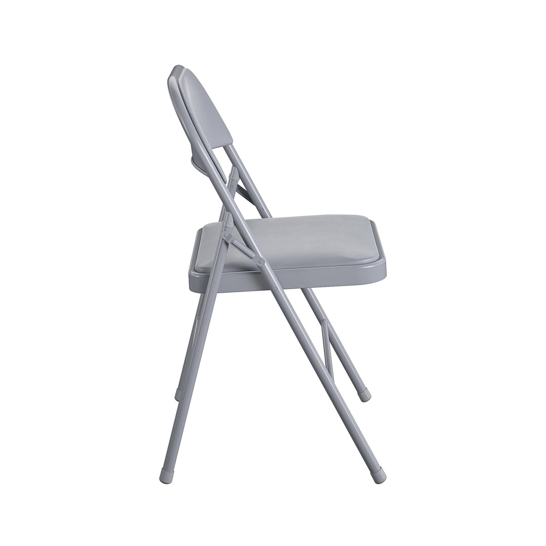 Premium Vinyl Padded Folding Chair Pack -  Cool Gray 